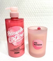 Victoria's Secret Pink Rosewater Body Lotion & Candle 2pc Set - £25.32 GBP
