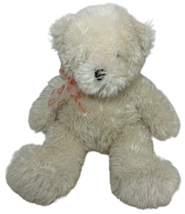 Circo Cream Off White Teddy Bear Plush red heart bow ribbon soft stuffed... - £20.09 GBP