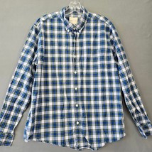 American Eagle Blue Shirt Preppy Plaid Long Sleeves Button Down Mens Siz... - £9.05 GBP