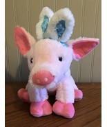 Pink piggy Pig stuffed animal Wearing Bunny Ears - $10.40