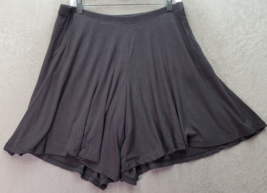 LOGO by Lori Goldstein Sweat Shorts Women Medium Gray Rayon Pocket Elast... - $20.26
