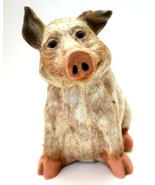 Pig sitting up Figurine pink Resin Statue 7.5 &quot; Vintage - $25.00