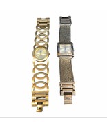 NY &amp; C lot of 2 watches silver chain &amp; brushed gold circles bundle - £19.86 GBP