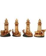 Ebros 3.5&quot;Tall Marine Scenic Lighthouse By The Ocean Set Of 4 Miniature ... - £17.29 GBP