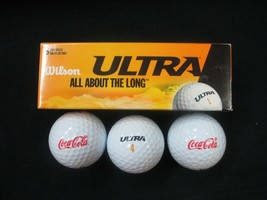 Coca-Cola Wilson Ultra Golf Balls Set of 3 with Red Script Logo - $5.89