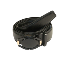 Mens VALENTINI Leather track Belt Adjustable Removable Buckle RT008 Black image 3