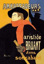 Ambassadeurs: Aristide Bruant dans Son Cabaret by Henri de Toulouse-Lautrec - Ar - £17.53 GBP+