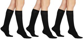 AWS/American Made 3 Pairs Womens Sheer Knee Massage Socks with Reinforced Toe a - £7.33 GBP