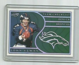 John Elway (Denver Broncos) 1999 Pacific Team Checklist Card #10 - £7.58 GBP