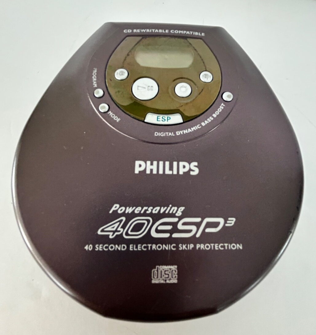 Philips Magnavox X-Treme 40 ESP3 Portable CD Player AZ7792/17 Runs Parts... - $10.75