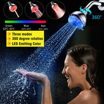 RGB 7 Colorful LED Light Water Bath Bathroom Filtration Shower Head Colo... - $33.99