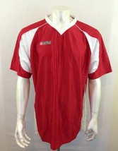 Lotto Men&#39;s Red White V Neck Short Sleeve Polyester Logo Jersey Size XL - $9.89