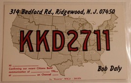 Vintage CB Ham radio Amateur Card KKD 2711 Ridgewood New Jersey - $4.94