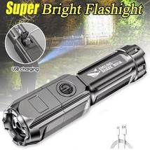 Powerful Zoomable Tactical LED Flashlight for Fishing Hunting Home USB... - £9.57 GBP