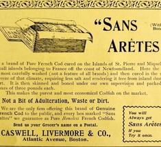 Sans Aretes Pure French Cod Fish 1894 Advertisement Victorian Caswell AD... - $19.99