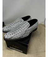 After Midnight Mens Silver Glitter Sparkle Spike Formal Dress Loafers Sh... - $61.11 CAD