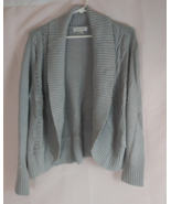 Christopher &amp; Banks Solid Gray Knit Open Front Cardigan Sweater Shawl Si... - €10,74 EUR