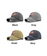 USA Flag Men Vintage Baceball Cap Lot Of 4 Adjustable Hats Black Grey Kh... - $45.99
