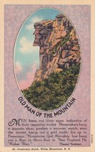 Old Man Of The Mountain New Hampshire NH Daniel Webster Verse Postcard D54 - £2.38 GBP