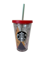 STARBUCKS Christmas Trees Holiday Cold Cup Tumbler, 16oz w/ Lid and Straw - $24.83 CAD