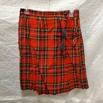 Women&#39;s Red Plaid Skort with Buckle - £27.24 GBP