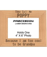 Poppy too cool to be Grandpa Engraved Picture Frame - Grandpa Gift, Fath... - £18.87 GBP+