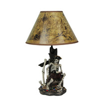 Zeckos Pirate Skeleton Table Lamp With Treasure Map Lamp Shade 21 Inches Tall - £70.08 GBP