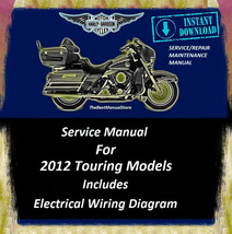 2012 Harley Davidson Touring Models Workshop Service Repair Maintenance ... - $24.95