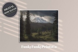 PRINTABLE wall art, Distant View of Beautiful Mt. Ranier, Landscape | Download - £2.78 GBP