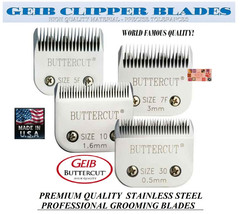 Geib Buttercut Stainless Steel 10,30,7F,5F Blade Set*Fit Most Wahl,Laube Clipper - £148.61 GBP