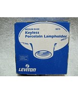 Vintage NOS LEVITON Medium Base PORCELAIN LAMPHOLDER-Restoration-Farm Ho... - $19.95