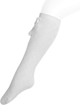Wrapables Knee High Diamond Pattern Girl Socks in White NWT - $4.80