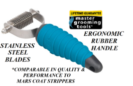 Master Grooming Tools 12 Blade Stripping STRIPPER Hair MatBreaker Comb RAKE Coat - £15.71 GBP