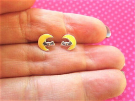 Bat moon sterling silver studs - $13.54 CAD