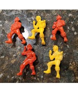 Vintage Ajax Archer Hard Plastic Spacemen Lot of 4 1950s 1960s 3&quot; Yellow... - £23.36 GBP