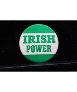 Vtg Irish Power Green &amp; White Button Badge Political Pinback Pin 3.5&quot; - €12,84 EUR