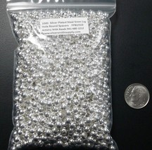 Silver Plated Spacer beads 5mm diameter 2.5mm hole smooth rounds 1000pcs... - £15.75 GBP