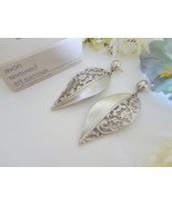 Vintage Avon Textured Art Silver Matte Long Earrings,Silver Earring,Avon... - $22.99