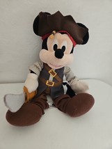 Disney Pirates of the Caribbean Captain Jack Sparrow Mickey Mouse Plush ... - £8.12 GBP