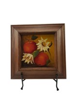 Original Oil on Canvas Still Life Apples &amp; Daisies Framed Signed by Barb Musso - £11.24 GBP