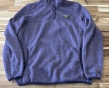 LL Bean Women’s Light Purple Snap Up Fleece Pullover Knit Sweatshirt Sz ... - $30.39