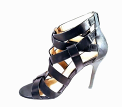 ALDO Women High Heels Size 6 Black Leather Stiletto Sandal Gladiator Cag... - $37.99