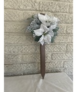 Christmas Cemetery Cross: Poinsettia grave flowers, Winter White Grave D... - $477.63 MXN