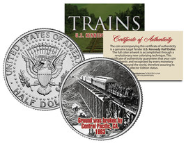 Central Pacific Groundbreaking 1863 *Famous Trains* Jfk Half Dollar U.S. Coin - £6.87 GBP