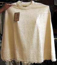White poncho, outerwear,ecological pima cotton  - $82.14 CAD
