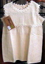white sleeveless dress, ecological pima cotton  - £22.18 GBP
