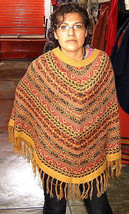 Colored Poncho from Peru,pure Alpacawool,Outerwear - £67.35 GBP