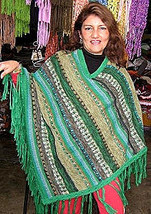 Green Poncho Cape, natural Alpacawool,Outerwear  - £86.59 GBP