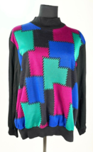 Vintage Cape Cod Sportswear Colorblock Mock Neck Knit Pullover Womens L ... - £11.34 GBP