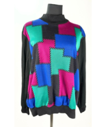 Vintage Cape Cod Sportswear Colorblock Mock Neck Knit Pullover Womens L ... - £11.37 GBP